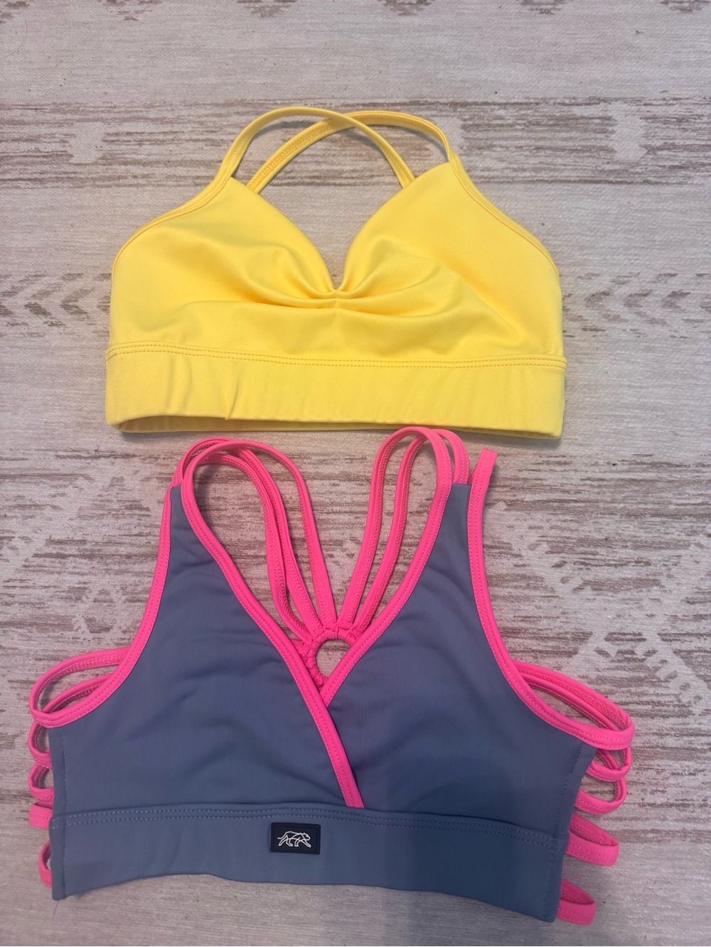 Tiger Friday Bralette Set - Yellow & Gray/Pink Child XL
